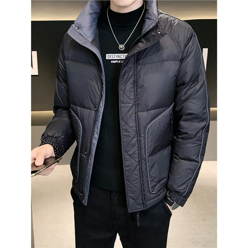 男士轻薄羽绒服24新款冬季潮牌帅气大码加厚立领冬装短款鸭绒外套