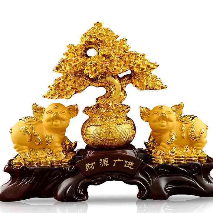 财源广进金猪摆件生肖猪 招财发财树店铺开业送礼收银台前台摆设