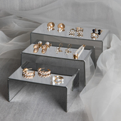 饰季 陈列陈列亚克力底座首饰镜面展示架饰品道具拍照摄影摆件