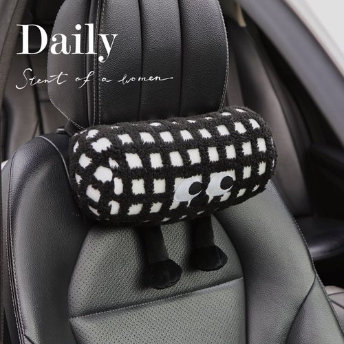 汽车枕头车用颈枕可爱小怪兽枕头车内驾驶座椅护颈枕网红内饰用品