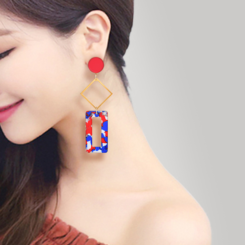 欧美夸张名媛气质大牌耳环明星舞台同款耳饰时尚个性洋气几何耳坠