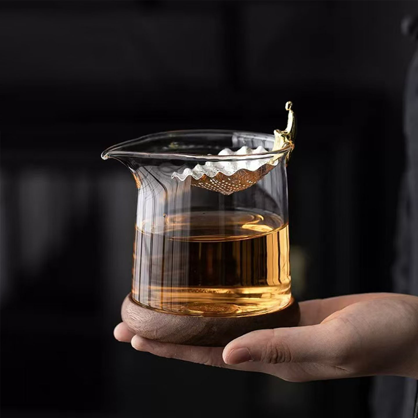 2026新款高档纯银过滤玻璃公道杯茶漏一体家用公杯耐热茶海分茶器