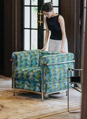 家庭罗曼史 家庭绿洲中古休闲椅LC2意式高定轻奢客厅书房单人沙发