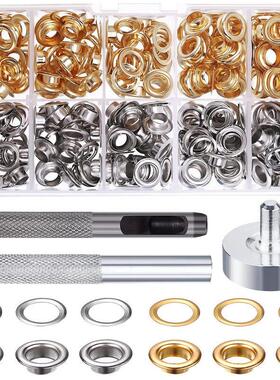 100套6mm气眼+3件工具盒装 2色气眼扣 帐篷扣防水布扣 皮革箱包扣