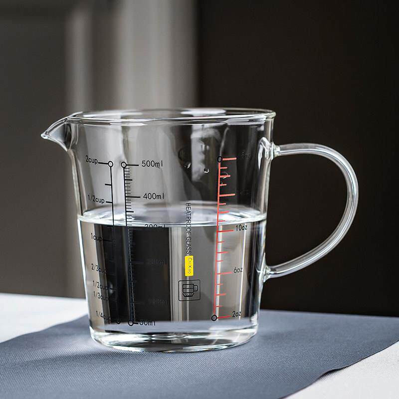 量杯带刻度玻璃牛奶杯计烧杯烘焙耐热家用早餐儿童高温玻璃量杯