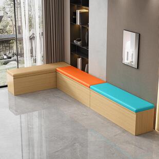 沙发长凳可收纳柜软包长条坐柜可坐式收纳箱子换鞋凳鞋柜实木椅子