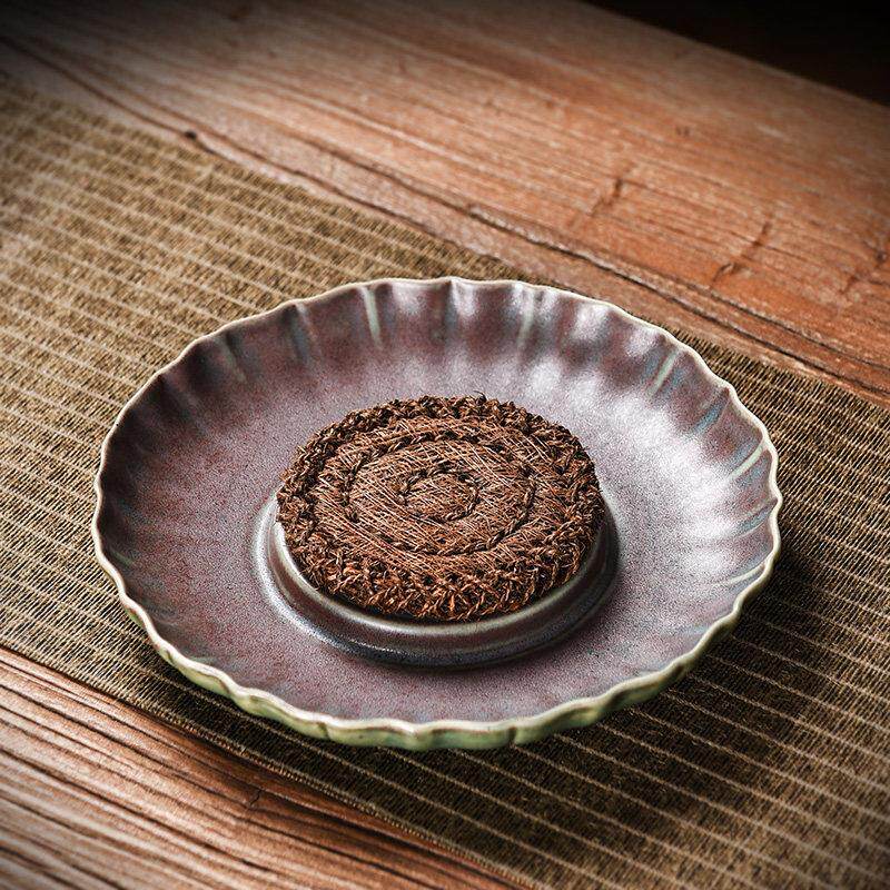 壶承盘干泡台茶承盘子覆古干泡紫砂粗陶垫茶托盖碗茶壶陶瓷托盘