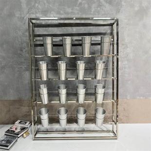 鲜花店不锈钢多层阶梯花桶架节日婚庆商场摆件加厚展示货架陈直销