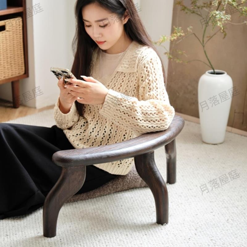 实木三足凭几中式凭几榻榻米扶手盘坐小凭几炕几古代床上木凭几