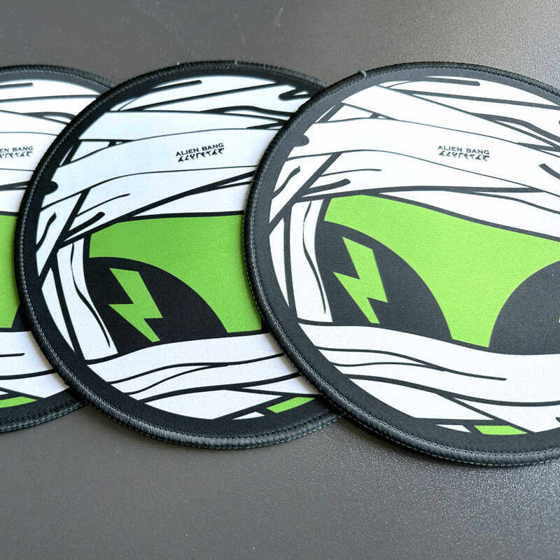 便携圆形办公快捷游戏超大加厚桌垫炫酷潮流绷带外星人鼠标垫