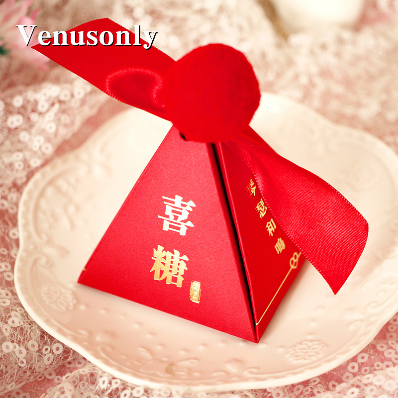婚庆用品中国风红色烫金喜糖盒子结婚礼创意个性创意喜糖礼盒