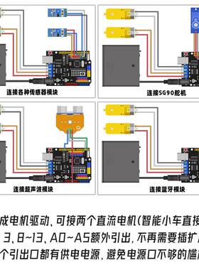 forarduino开发板UNOR3编程智能小车主控带电机驱动集成扩展板