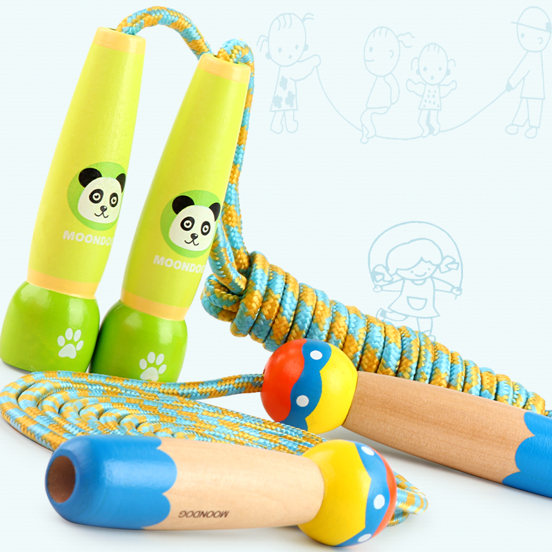 Bỏ qua trẻ em bằng gỗ trường tiểu học thể thao người mới bắt đầu mẫu giáo bé trai và trẻ em gái nhảy dây đồ chơi điều chỉnh - Thể thao ngoài trời / Casual / Triditional Đồ chơi trò chơi vận động cho bé