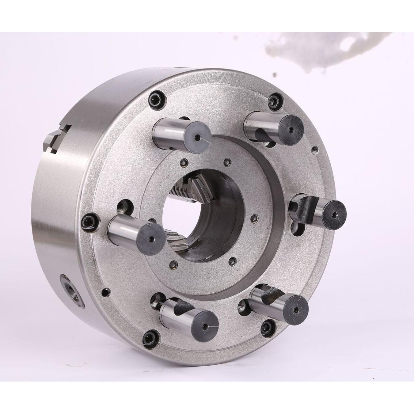 浙江园牌高精度三爪自定心联动卡盘200D6 250D8 320D11短圆锥连接