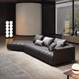 Современный изогнутый кожаный диван, воловья кожа