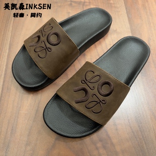 LVАFGН高档男拖鞋2026爆款外穿凉拖复古潮流百搭软底耐磨一字拖