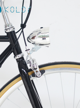 Kolor卡勒单车复古大灯网红复古自行车头灯LED装电池单车装饰前灯