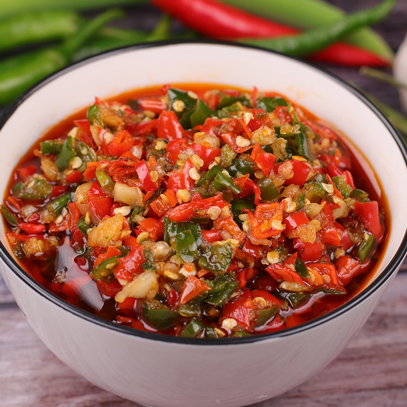 湖南香辣剁辣椒超辣拌饭酱蒜蓉剁椒酱下饭菜家用糟辣椒即食拌饭