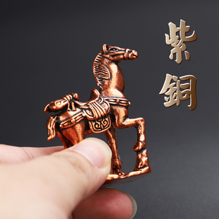 实心纯紫铜办公桌面小摆件马上赢黄铜茶宠饰品工艺品礼品手把玩件