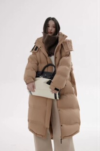 fr特价不退不换2025冬新时尚百搭宽松显瘦连帽长款羽绒服女外套潮