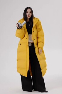 fr特价不退不换2025冬新时尚百搭宽松显瘦连帽长款羽绒服女外套潮