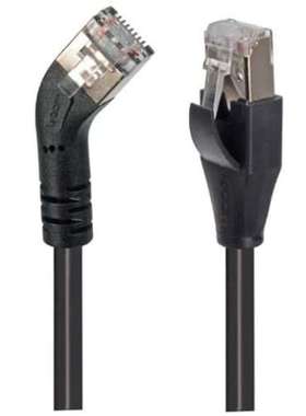 L-Com TRD645LSBLK-1 TRD 300mm Cat6 黑色 RJ45 转公头 RJ45 公