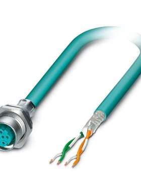 Phoenix 1437698 城 SACCBP 1m Cat5 蓝色 M12 对母 未终止 屏蔽