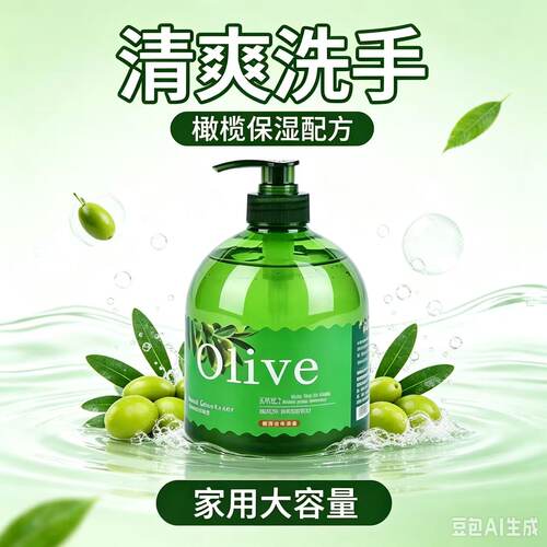 2瓶装橄榄消毒洗手液家用压瓶清洗泡沫型家庭装清洁护理500ml