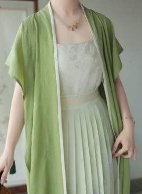 【朱明】宋制背心对襟提花非破肩日常百搭汉服女夏