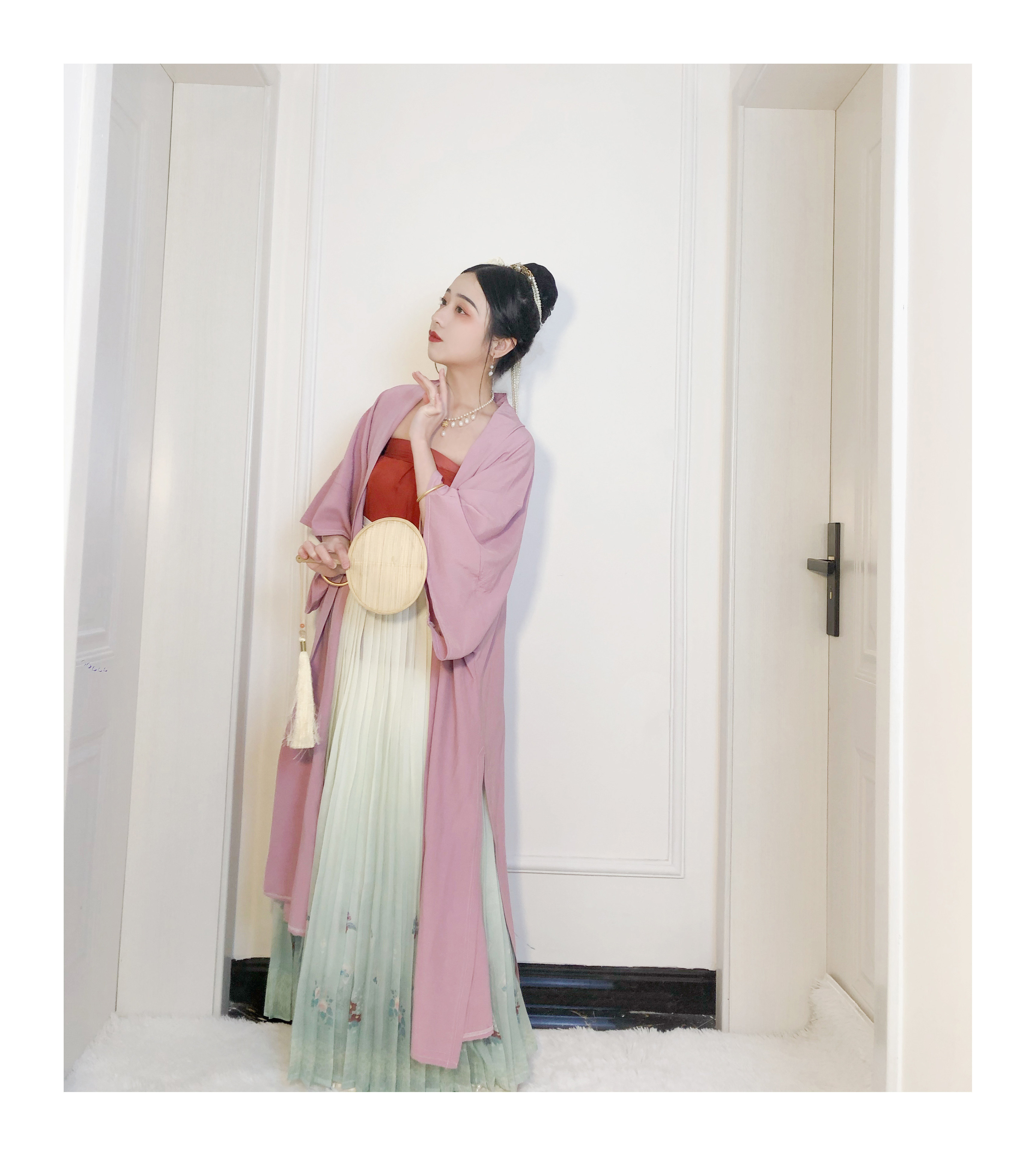 【岁余】空山 长干寺宋半袖对襟长衫纯色百搭夏季宋制传统汉服