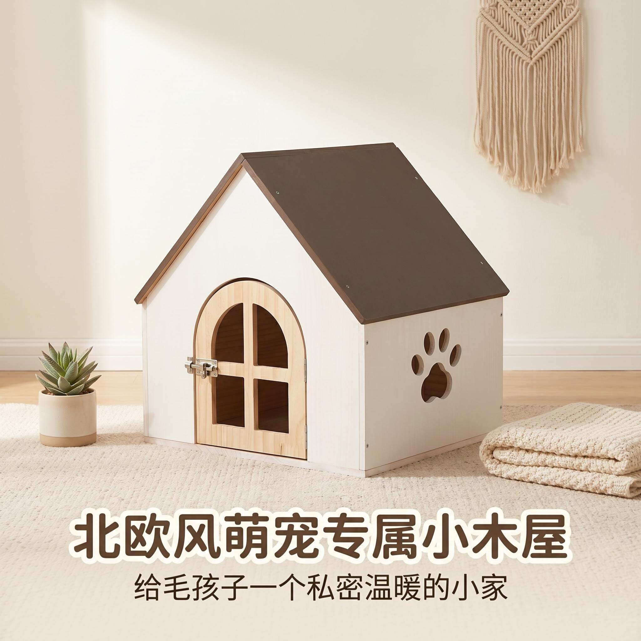 木制猫窝狗窝四季通用狗屋房子型四级室内室外狗笼狗狗窝