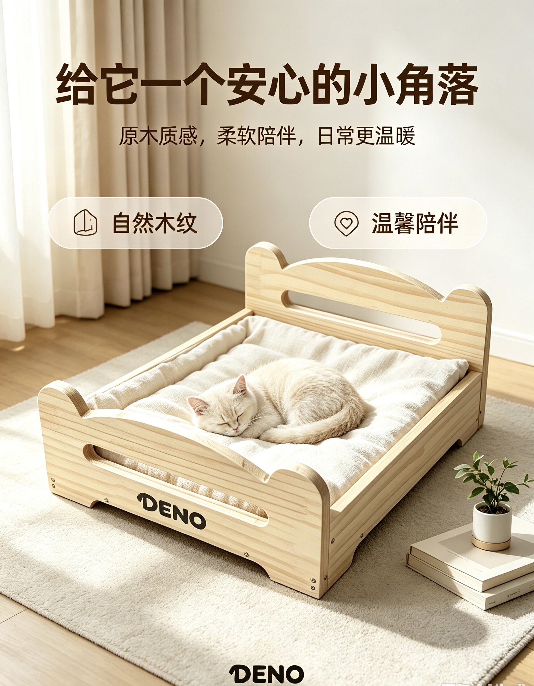 松木宠物床 小型犬离地防潮狗床猫窝/屋/帐篷/沙发