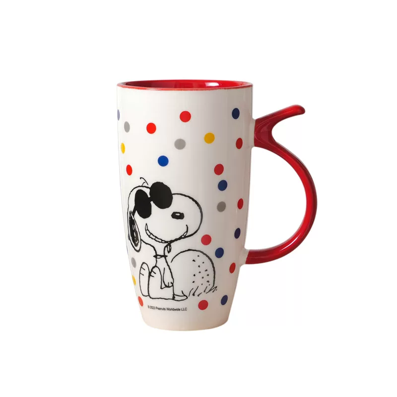 [Официальная подлинная керамическая кружка Snoopy с крышкой большая ёмкость INS мультфильм подарочная]