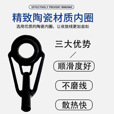 不锈钢导环顶环矶钓竿导眼海杆尖环筏竿稍前磁环路亚竿头改装配件