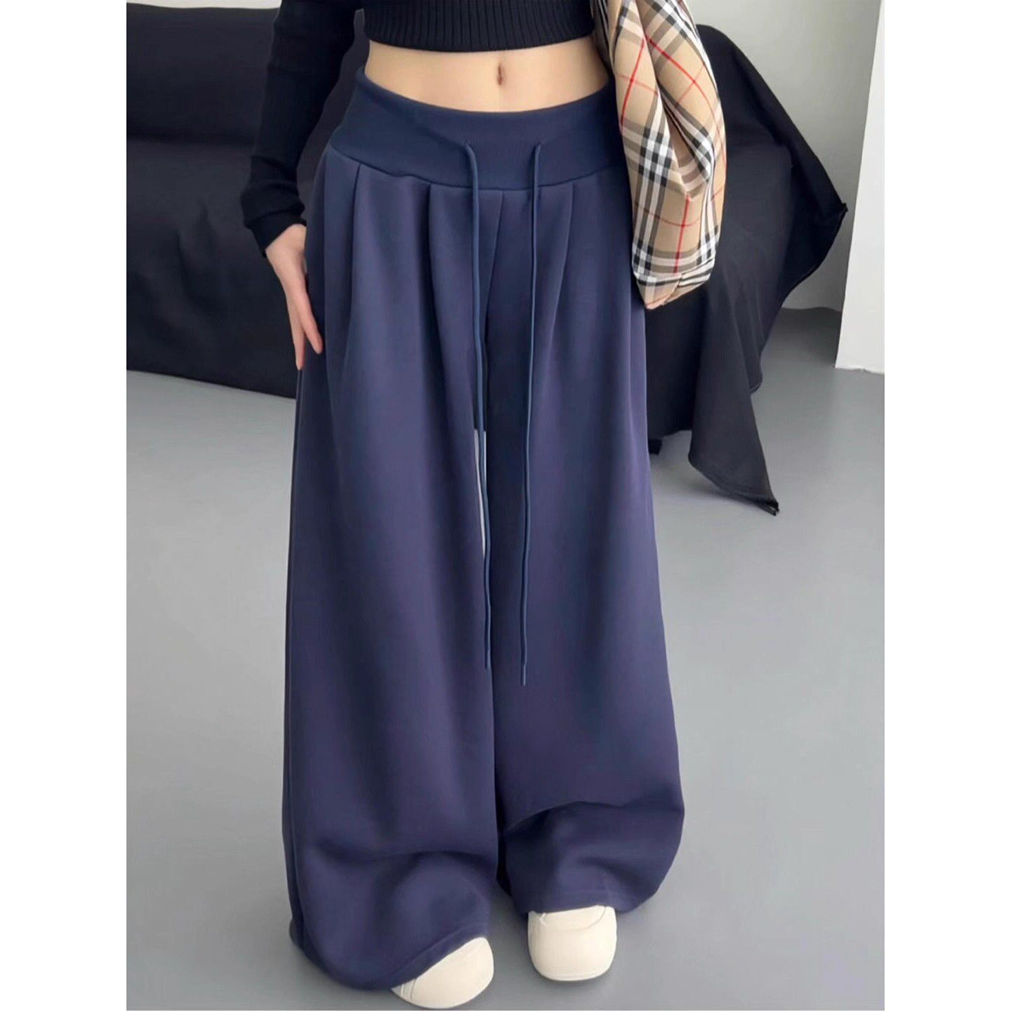 美式宽松运动裤女夏2025新款春秋低腰显瘦小个子休闲裤拖地阔腿裤