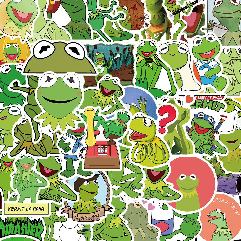 50张大青蛙布偶秀可爱Kermit科米蛙涂鸦贴纸笔记本行李箱玩具贴画,3C数码配件,笔记本个性小贴纸,淘宝优惠券,粉丝福利购,淘宝优惠卷