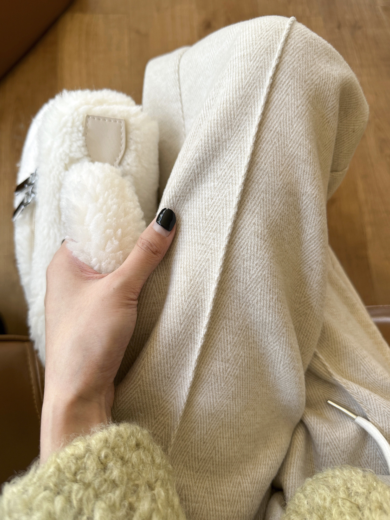 ROVJE CALLIE&OEAS人字纹2025秋冬新款休闲毛呢羊毛直筒阔腿裤女,女装/女士精品,真丝上装,淘宝优惠券,粉丝福利购,淘宝优惠卷