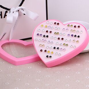 锆石耳钉36对盒装 森系E2228 新款 耳饰韩版 女小饰品地摊货源 时尚