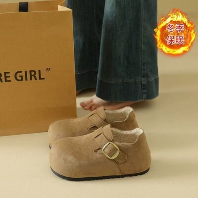 名牌2025秋冬新款勃肯鞋女内增高5cm加绒厚底小个子全包女款博肯