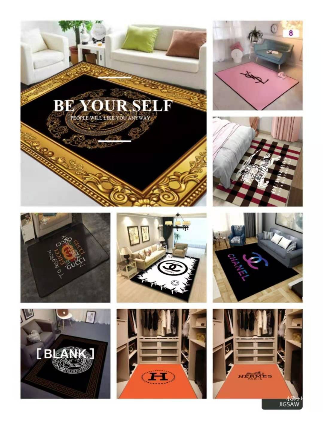 范思哲潮牌网红直播快手抖音拍照试衣间家用地毯大牌logo定制地垫|ruв категории домашний ткань, ковер - от Buy2taobao.com для оказания профессиональной услуги покупки агента Taobao