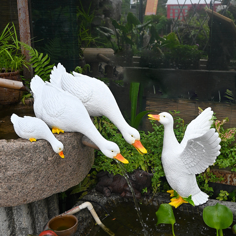 户外庭院假山鱼缸水池花园装饰景观布置造景彷真动物喝水鸭子摆件,家居饰品,户外/庭院摆件,淘宝优惠券,粉丝福利购,淘宝优惠卷