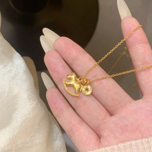 新款马上有钱碎冰冰项链金色银色小众百搭高级感本命年首饰送礼物