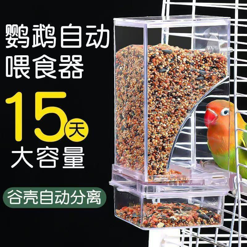 虎皮玄凤牡丹鹦鹉新款喂鸟器防撒鹦鹉自动喂食器下料器防溅鸟食盒