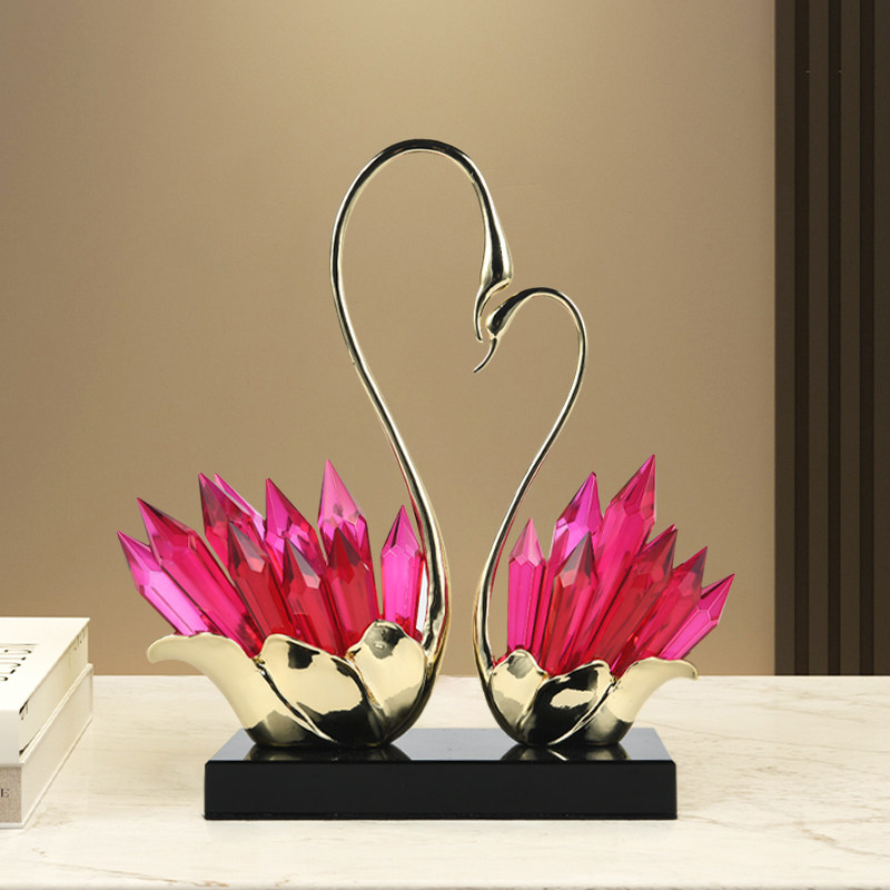 创意天鹅摆件客厅玄关电视柜装饰品轻奢高档家居乔迁新居礼品送礼