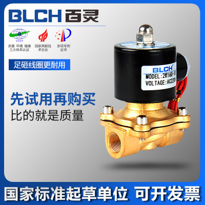 BLCH常闭电磁阀控制水阀铜开关AC220V气阀控制电子阀24V电控阀门