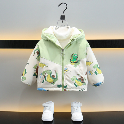 帅气男童加绒棉服外套