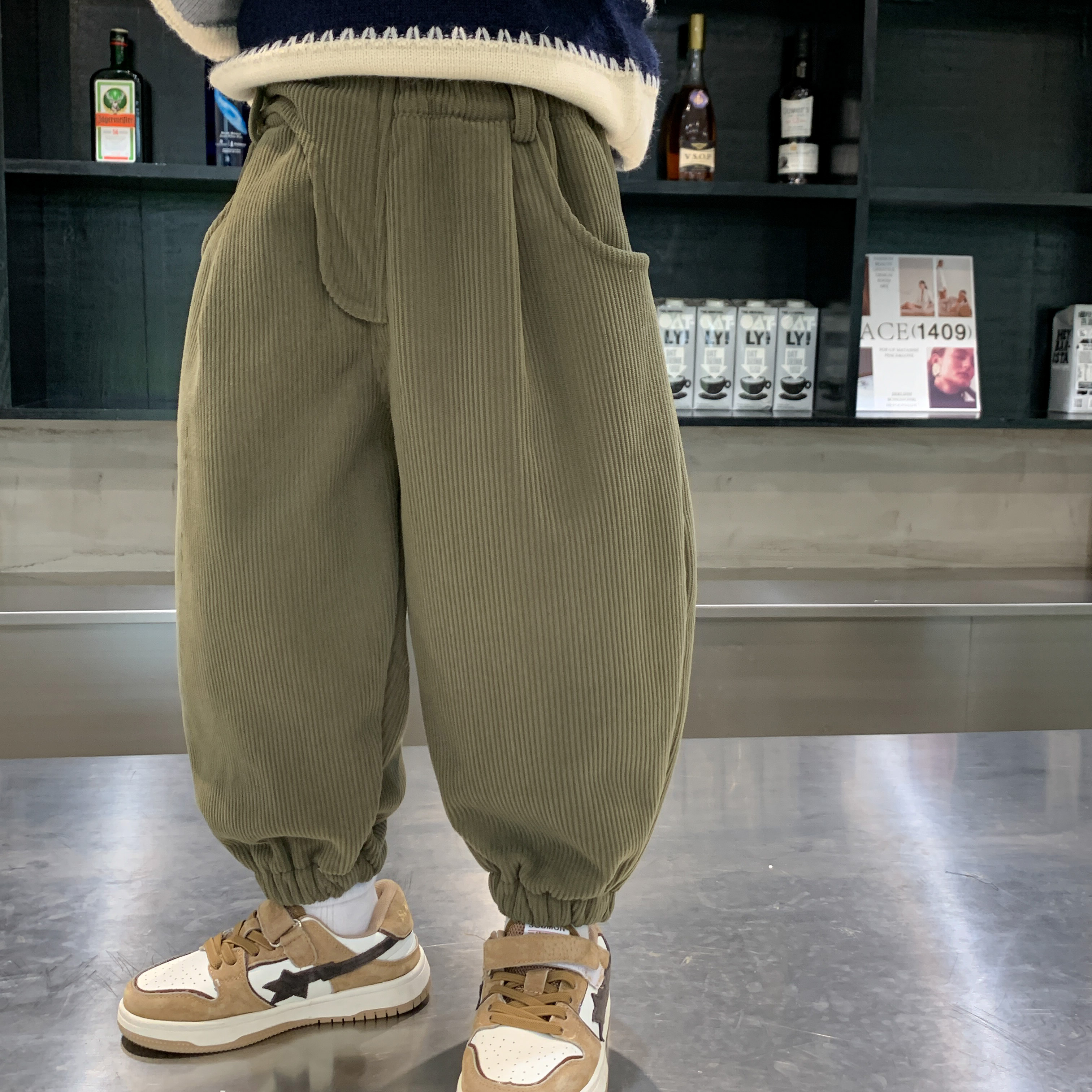 秋冬男童灯芯绒裤子(一体绒）