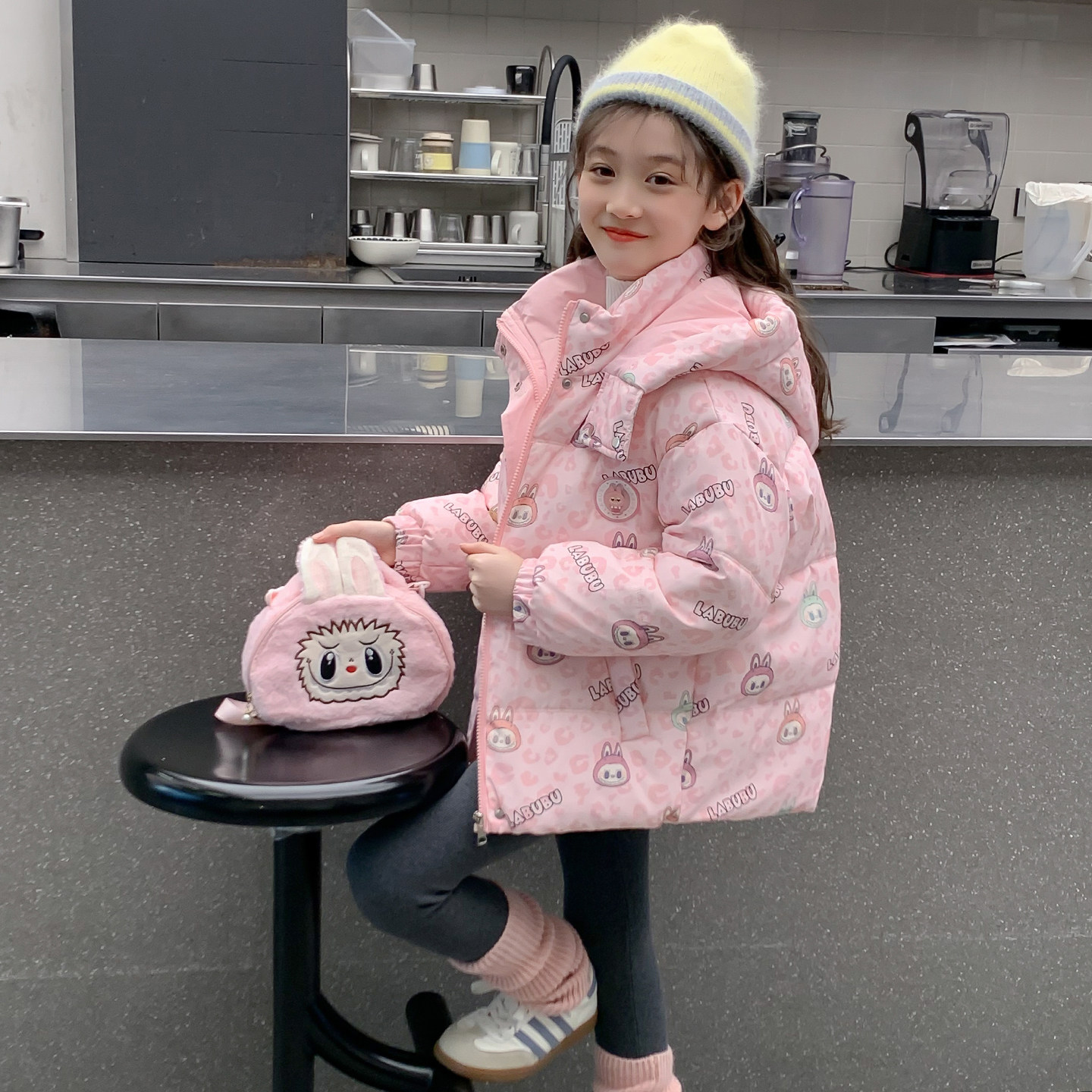 女童棉服2026新款洋气冬季宝宝中长款加厚保暖拉布布棉袄羽绒棉衣