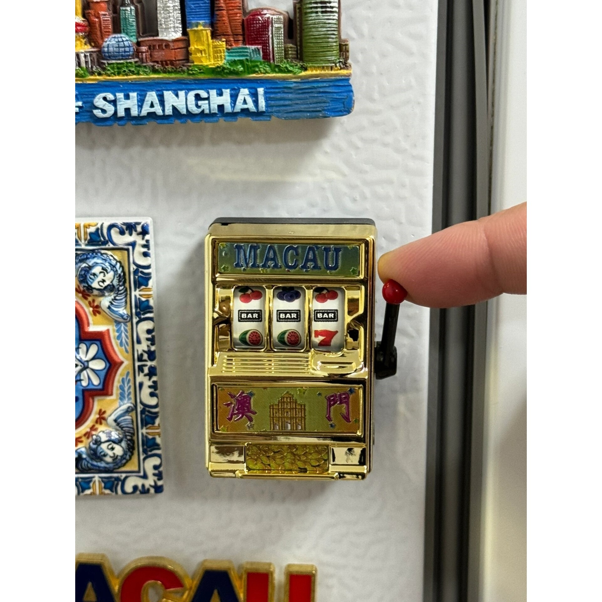 澳门老虎机冰箱贴澳门冰箱贴澳门旅游纪念品冰箱装饰贴磁吸贴画