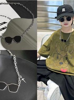 儿童项链男孩潮酷嘻哈街舞装饰吊坠男童走秀饰品小孩链子潮流配饰